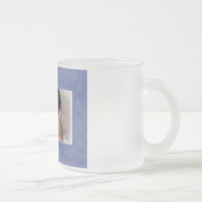 Caneca De Café Vidro Jateado Oceanos de Casamento de Amor (Direita)