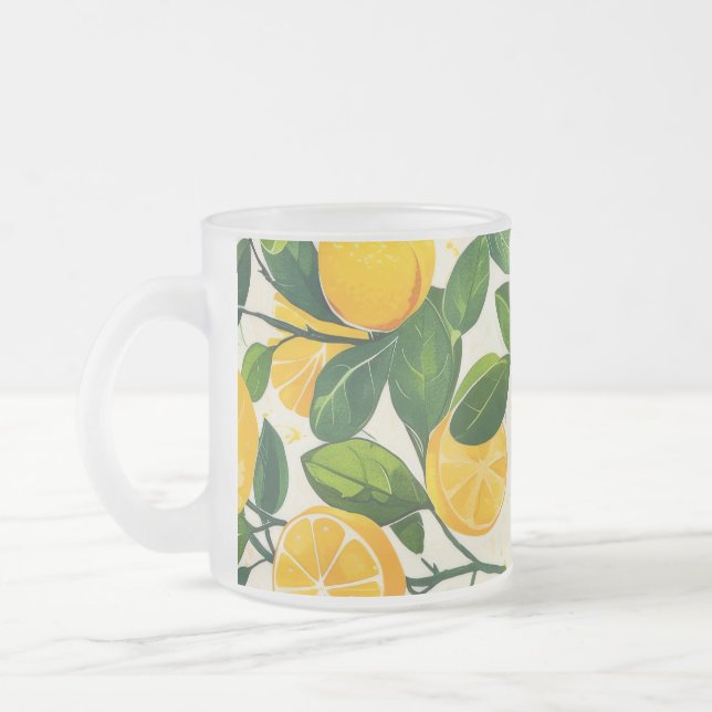 Caneca De Café Vidro Jateado "Óculos de brisa de limão" (Esquerda)