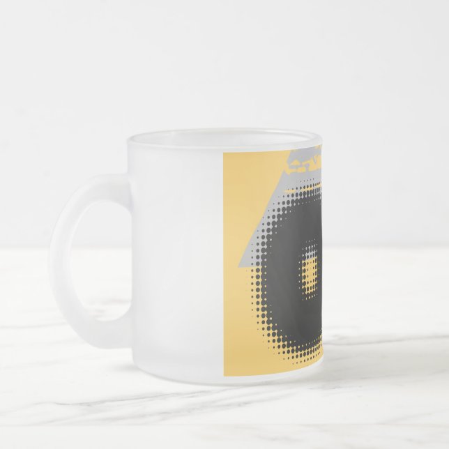 Caneca De Café Vidro Jateado OK Vibes - Simples e Negrito" (Esquerda)
