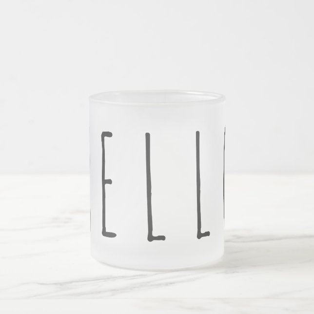 Caneca De Café Vidro Jateado Olá! (Centro)