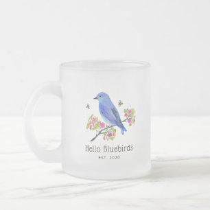 Caneca De Café Vidro Jateado Olá Bluebird Mug - Vidro de Fosco