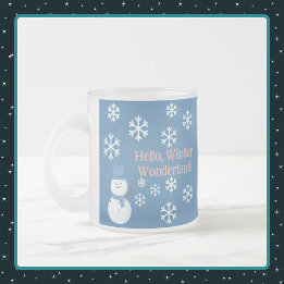 Caneca De Café Vidro Jateado Olá, Winter Wonderland