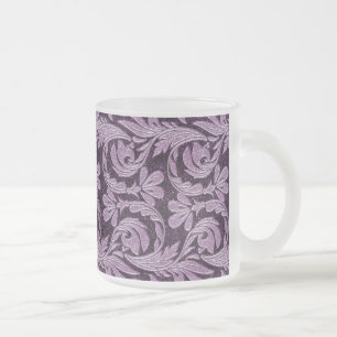 Caneca De Café Vidro Jateado Ondas Metálicas, 2 Tons de FOSCO Roxo