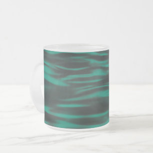 Caneca De Café Vidro Jateado Ondas Modernas Abstrato