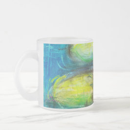 Caneca De Café Vidro Jateado Ondes de calme fleuries