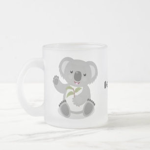 Caneca De Café Vidro Jateado Óptica de desenho animado, feliz e bonito