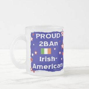 Caneca De Café Vidro Jateado Orgulho 2BAn Irlandês-Americano