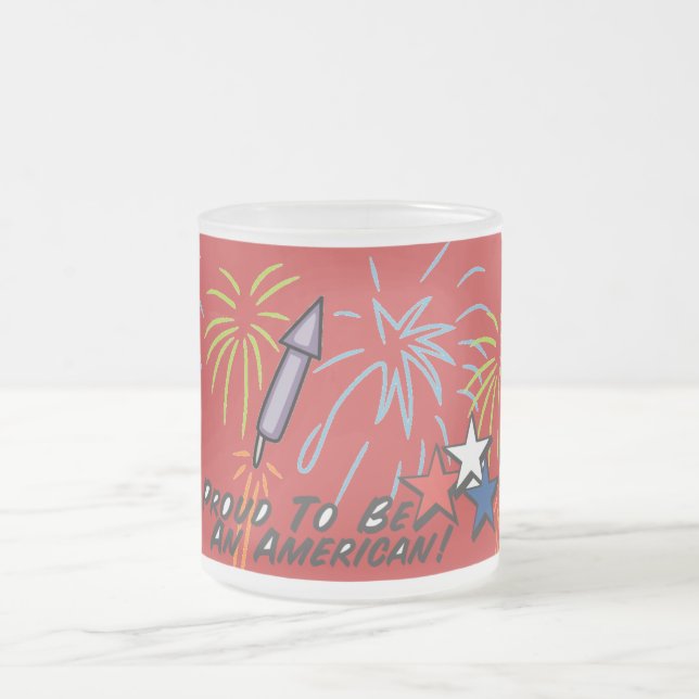 Caneca De Café Vidro Jateado Orgulhoso Americano - (Centro)