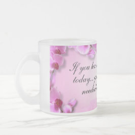 Caneca De Café Vidro Jateado Orquídea Rosa Inspiracional Personalizada