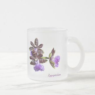 Caneca De Café Vidro Jateado Orquídea Zygopetalum
