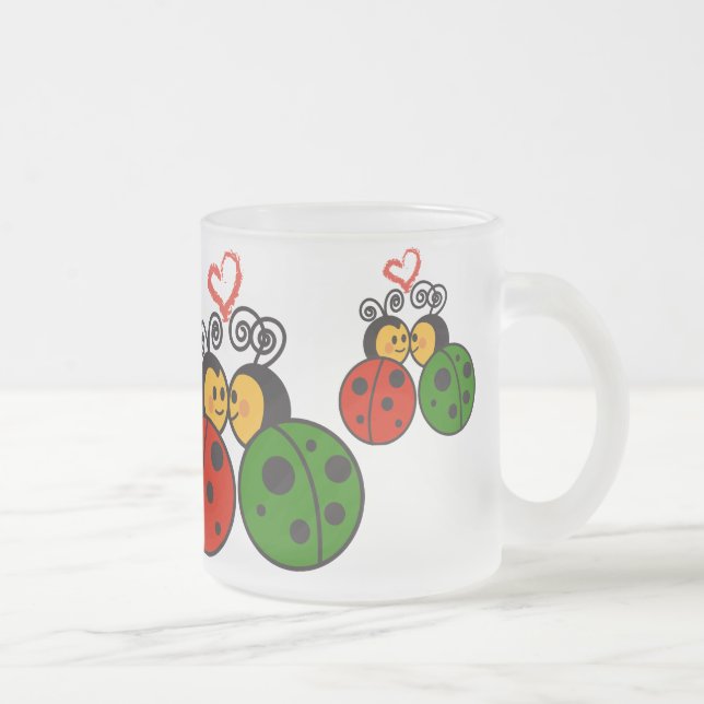 Caneca De Café Vidro Jateado Os insetos do amor (Direita)