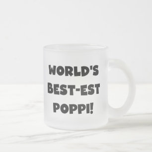 Caneca De Café Vidro Jateado Os melhores presentes de texto preto no papa do mu