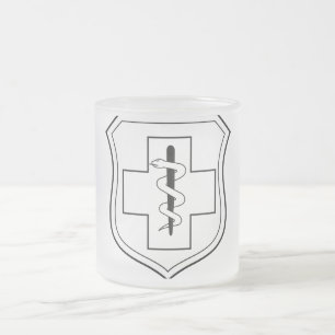 Caneca De Café Vidro Jateado os presentes dos destinos do escritório do médico