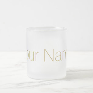 Caneca De Café Vidro Jateado Ouro personalizado com seu impressão conhecido