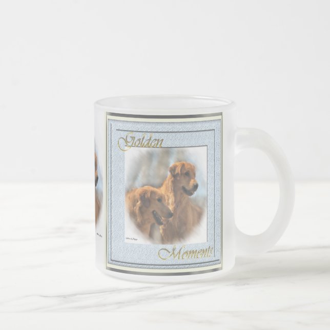 Caneca De Café Vidro Jateado Ouro Retriever Oferta Ouro Artes Mugs (Direita)