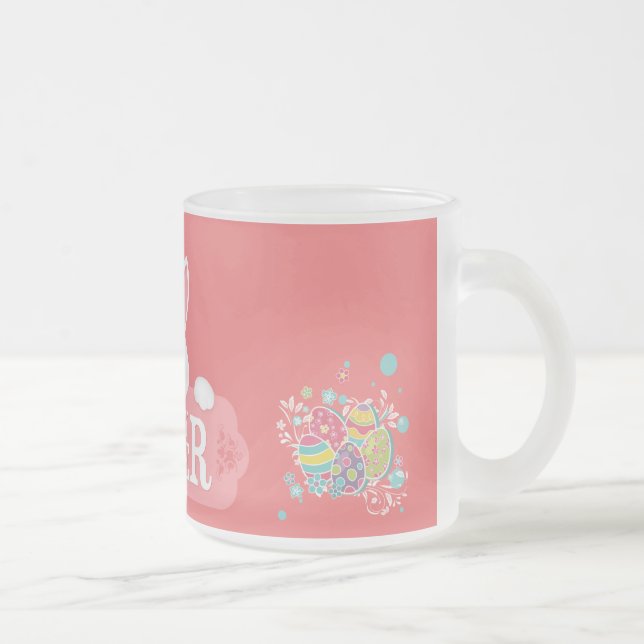 Caneca De Café Vidro Jateado Ovos de Páscoa de Pastel e Mug de Coelho (Direita)