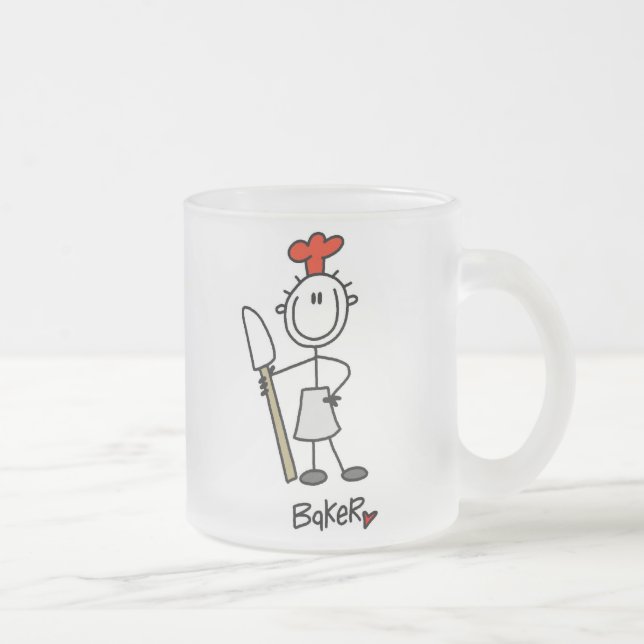Caneca De Café Vidro Jateado Padeiro Com Espátula (Direita)