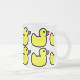 Caneca De Café Vidro Jateado Padrão Correto Amarelo de Borracha Brilhante Duck