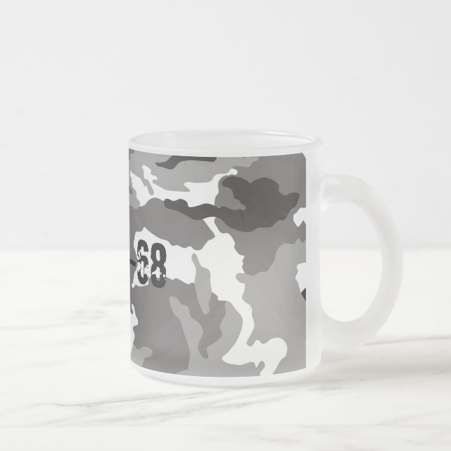 Caneca De Café Vidro Jateado padrão de camuflagem cinza (Direita)