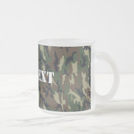 Caneca De Café Vidro Jateado Padrão de Camuflagem Verde Militar