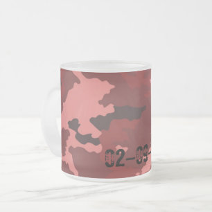 Caneca De Café Vidro Jateado Padrão de camuflagem vermelha