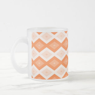 Caneca De Café Vidro Jateado Padrão de diamante de laranja