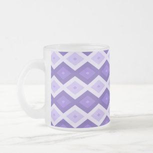 Caneca De Café Vidro Jateado Padrão de diamante violeta