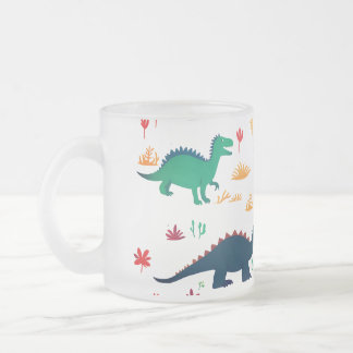 Caneca De Café Vidro Jateado Padrão de Dinossauros 