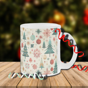 Caneca De Café Vidro Jateado Padrão de Festas de Inverno Festivas