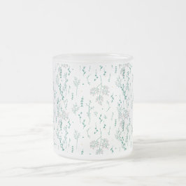 Caneca De Café Vidro Jateado Padrão de flor selvagem