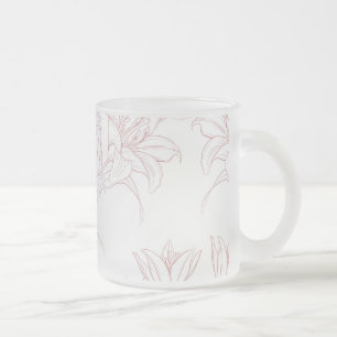 Caneca De Café Vidro Jateado Padrão de Flores 10
