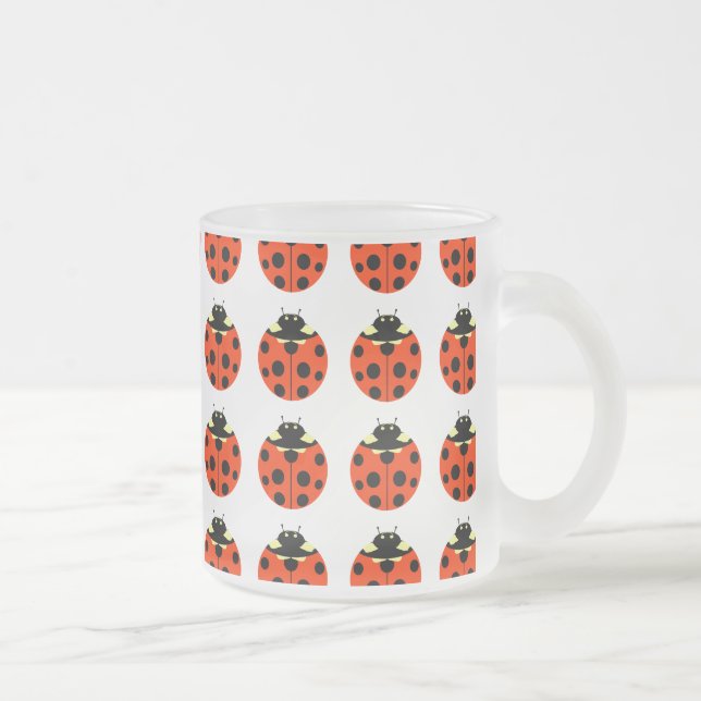 Caneca De Café Vidro Jateado padrão de ladybug (Direita)