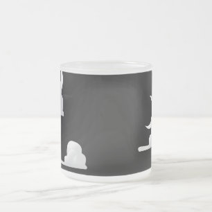 Caneca De Café Vidro Jateado Padrão de lua e nuvens