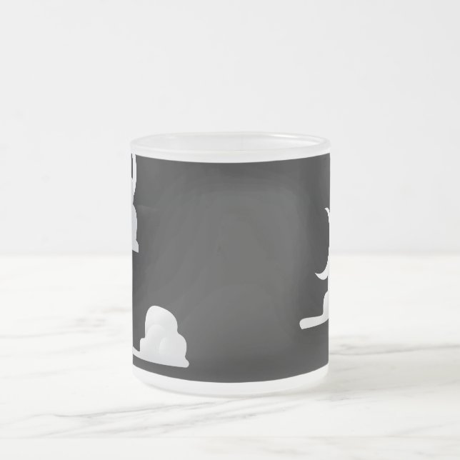 Caneca De Café Vidro Jateado Padrão de lua e nuvens (Centro)
