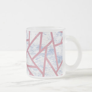 Caneca De Café Vidro Jateado Padrão de mosaico rosa e azul