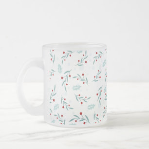 Caneca De Café Vidro Jateado Padrão de Natal 112