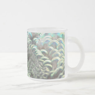 Caneca De Café Vidro Jateado Padrão De Penas Peacock Indonésio Fr. Vidro