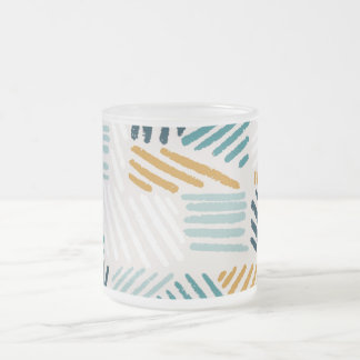 Caneca De Café Vidro Jateado Padrão de Pincel Geométrico Abstrato Moderno