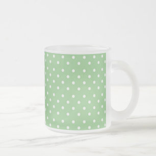 Caneca De Café Vidro Jateado Padrão de Pontos Verde