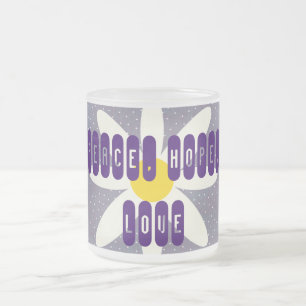 Caneca De Café Vidro Jateado Padrão de Queimadura Rosa Paz Amor Destino Arte