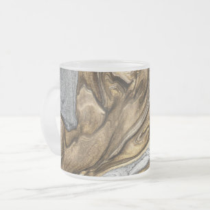Caneca De Café Vidro Jateado Padrão de redemoinho de mármore terroso glamoroso