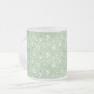 Caneca De Café Vidro Jateado Padrão de rosa com luz verde