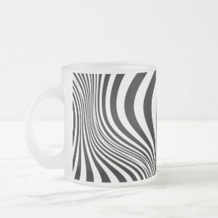 Caneca De Café Vidro Jateado Padrão de Textura de Pele de Animal Zebra-88