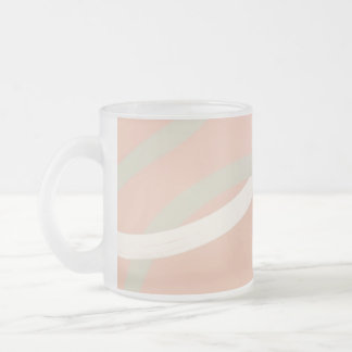 Caneca De Café Vidro Jateado Padrão de Trabalho em Terracota | Creme e Oliva
