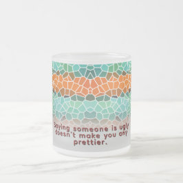 Caneca De Café Vidro Jateado Padrão de Triângulo Colorido Único & Quetoes