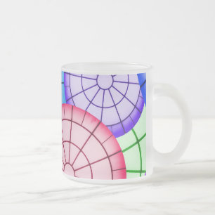 Caneca De Café Vidro Jateado Padrão dos círculos Abstrato brilhantes e colorido
