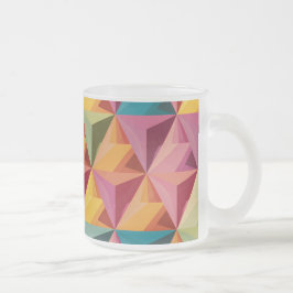 Caneca De Café Vidro Jateado Padrão Geométrico de Triângulo Ousado
