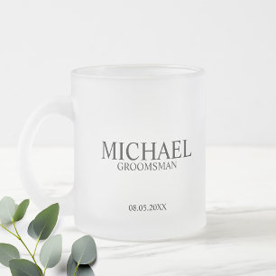 Caneca De Café Vidro Jateado Padrinho de casamento Personalizado Moderno