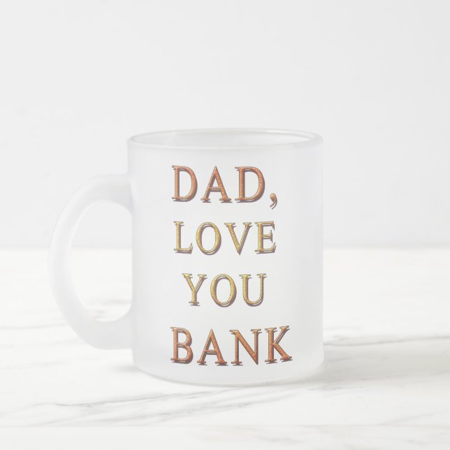 CANECA DE CAFÉ VIDRO JATEADO PAI, AMO-TE BANCO 2 (Esquerda)