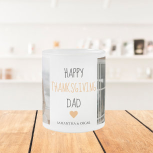 Caneca De Café Vidro Jateado Pai de Ação de Graças para Foto e Colagem Moderna